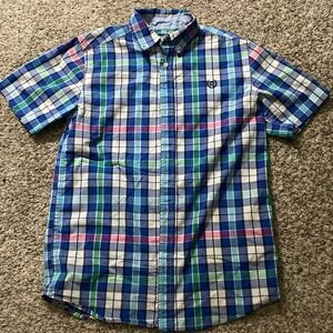 Short sleep polo shirt, size large plaid